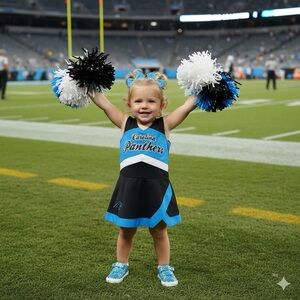 NFL TEAM APPAREL Kids - 2 Piece Cheerleader Set - Carolina Panthers - NWT
